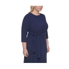 Vince Camuto Womens Plus Size Faux-Wrap Dress, Navy/22W