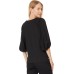  Women’s Raglan Puff Sleeve Blouse, Rich Black, X-Small