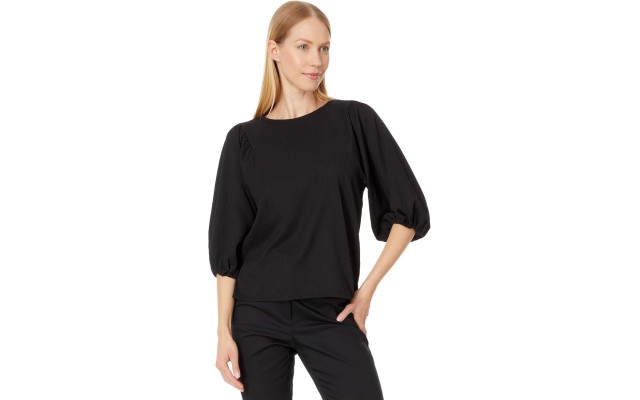  Women’s Raglan Puff Sleeve Blouse, Rich Black, X-Small