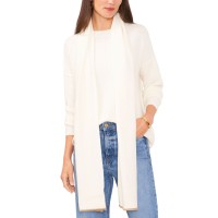 Vince Camuto Women’s Removable Scarf Crewneck Sweater – Antique White, X-Large