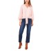  Womens Tie-Front Top, Light Pink, L
