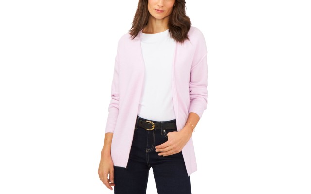  Womens V-neck Cozy Sweater, Lilac, XS