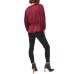  Womens Vneck Puff Sleeve Peplum Top Purple XS