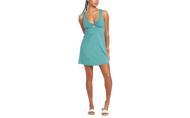  Juniors’ Desert Bunnie Keyhole Mini Dress, Jade, Medium
