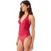  Womens Ciao Bella Lace Bodysuit, Red, Medium
