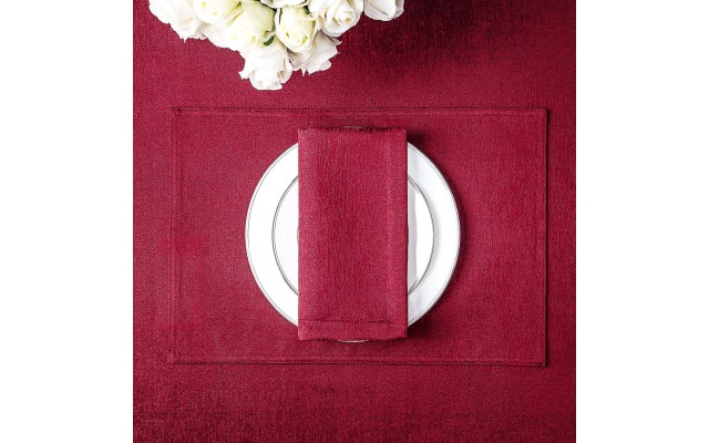  Moonscape Napkin, Burgundy, One, 21