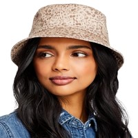 Wayf Cotton Bucket Hat, Tan Cheetah, One Size