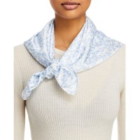 Wayf Floral Satin Scarf, Blue