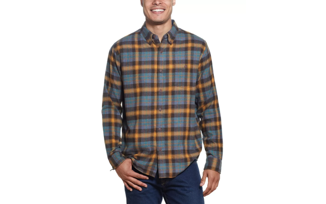  Men’s Plaid Flannel Shirt, Small
