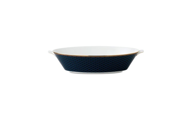  Byzance Oval Serving Bowl- 13.4″, Navy
