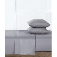 WellBeing 300-Thread-Count Oxywash 4-Piece Sheet Set, Solid, Grey, Cali King