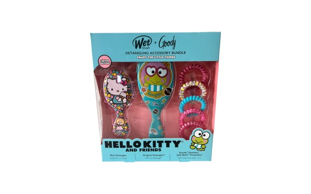 Wet Brush + Goody Detangling Accessory Bundle Hello Kitty Keroppi And Friends Scrunchies Set Kit