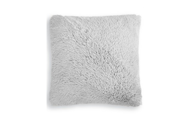  Collection Faux-Fur Square Decorative Pillow, 18X18, Grey