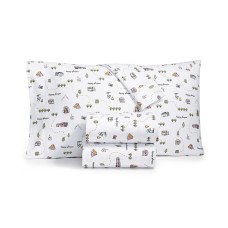 Whim by Martha Stewart Collection Flannel Cotton 4-Pc. Sheet Set, Twin, Happy Glamper