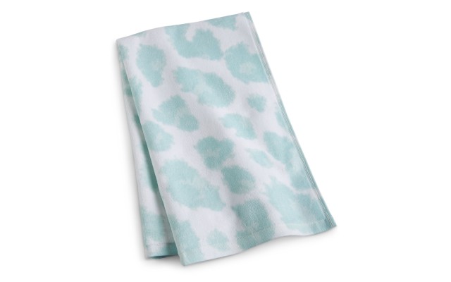 Whim by  Leopard Yarn-Dyed Hand Towel, Aqua