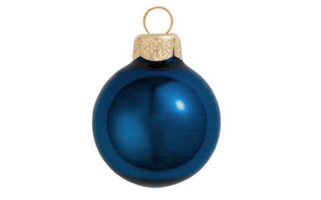 Whitehurst 3.25″ Glass Christmas Ornaments – Box of 4, Blue