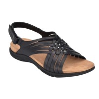 Women's Easy Spirit Mar Woven Slingback Sandal, Black, 7.5 M