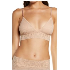Women’s Hanky Panky Zebra Lace Bralette, Size Large – Brown
