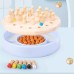 Wooden Memory Chess for Cognitive Development of Toddlers, Montessori Education Sensory Learning with Board Games for Preschool Children, Kindergarten Teaching Aids, Blue 2 in 1