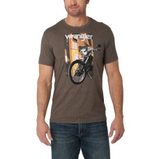 Wrangler Men’s Photobike Graphic T-Shirt, Brown, M