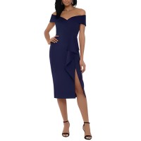 Xscape Petite Waterfall-ruffle Off-th Midnight 8p