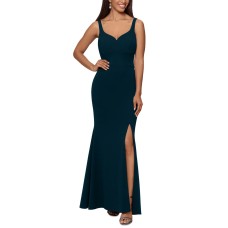 Xscape Women’s Scuba Crepe Sweetheart Gown Dress, Black, 14