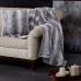  Decorative Square Faux Fur Pillow, 20 x20, Grey