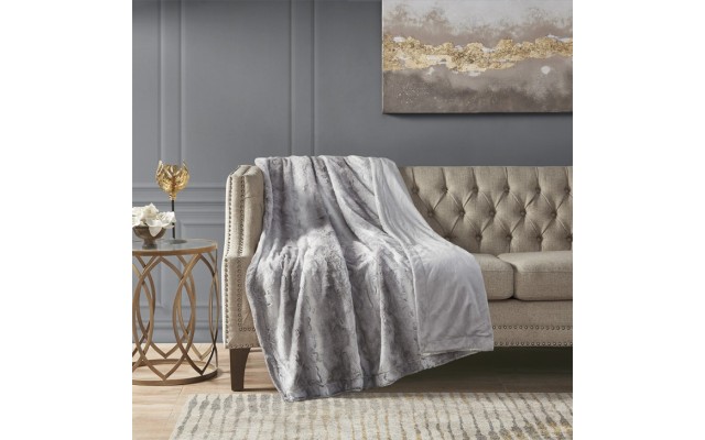  Faux Fur Throw, 50×60, Grey