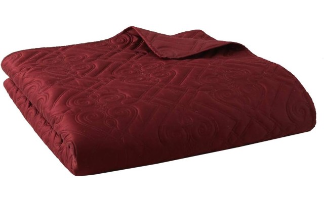 1872 Wisteria Coverlet, King, 400-thread count, Burgundy