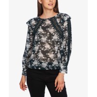 1.State Forest Lace & Chiffon Top (Pastel Green, XS)