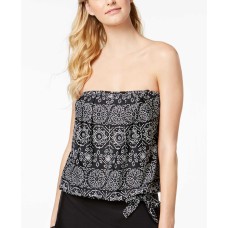 24th & Ocean Women's Spot On Printed Side-Tie Bandeau Top Swimsuits