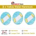 3 Pack Premium Inflatable Aqua Portable Summer Water Hammock Bed, Chair, Lounger Float for Adults, 3 x Yellow