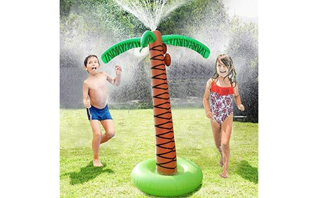 61in Water Play Sprinkler Inflatable Palm Tree 61″ Kids Spray Water Toy Summer Outdoor Play for Boys & Girls, Palm 61in