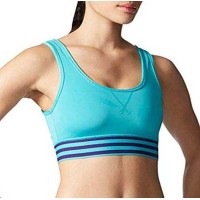 Adidas Women’s Performance Adigirl 3 Stripe Bralette (Blue, Large)