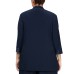  Womens Plus Size Cascade Ruffle Jacket & Sequinned Tank Top Set, Navy/1X