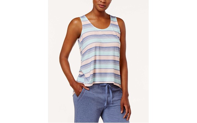  High-Low Pajama Tank Top (Island Stripe, XS)