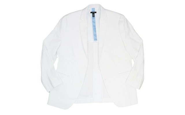  Men’s Classic-Fit Stretch Solid Sport Coat, White, X-Large