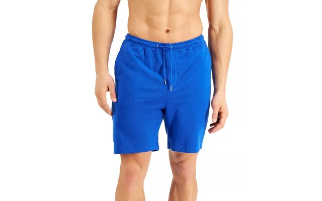  Men’s Moisture-Wicking Pajama Shorts, Blue, Large
