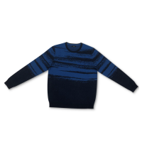 Alfani Men’s Abstract Cotton Sweater (Navy, Medium)