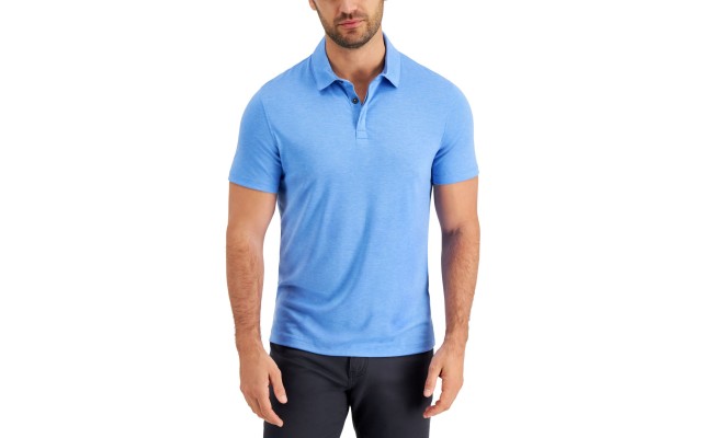  Mens Classic Fit Stretch Polo  T-Shirt, Blue, XX-Large