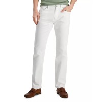 ALFANI Men’s Five-Pocket Straight-Fit Twill Pants, White, 36×30