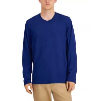 Alfani Men’s Long Sleeve Supima Crewneck T-Shirt, Navy, Large