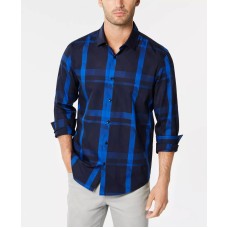 Alfani Men’s Plaid Shirt, Blue, XX-Large