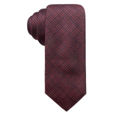 Alfani Men’s Plaid Slim Silk Tie (Red)