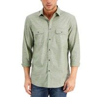 Alfani Men’s Regular-Fit Solid Shirt, Olivine, Small