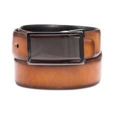 Alfani Men’s Reversible Textured Alfani Plaque Belt, Tan, 30