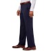  Mens Twill Flat Front Trouser Pants (Navy, 42X30)