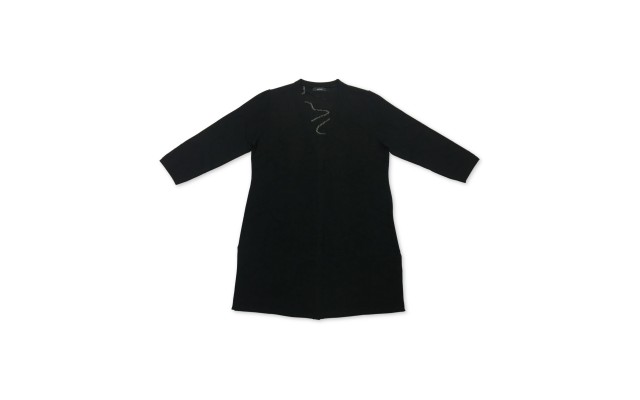 Alfani Wavy-Stitch Open-Front Cardigan (Black, Large)
