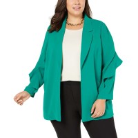 Alfani Women’s Flounce-Sleeve Jacket, Lush Meadow, 0X
