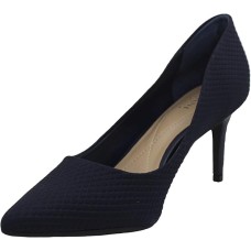 Alfani Womens Jeules Leather Pointed Toe Classic Pumps, Navy, 8.5M